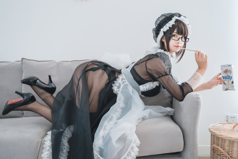 动漫博主@蜜汁猫裘 NO.085 黑丝透明女仆[30P-260MB] 网红&Coser 第4张