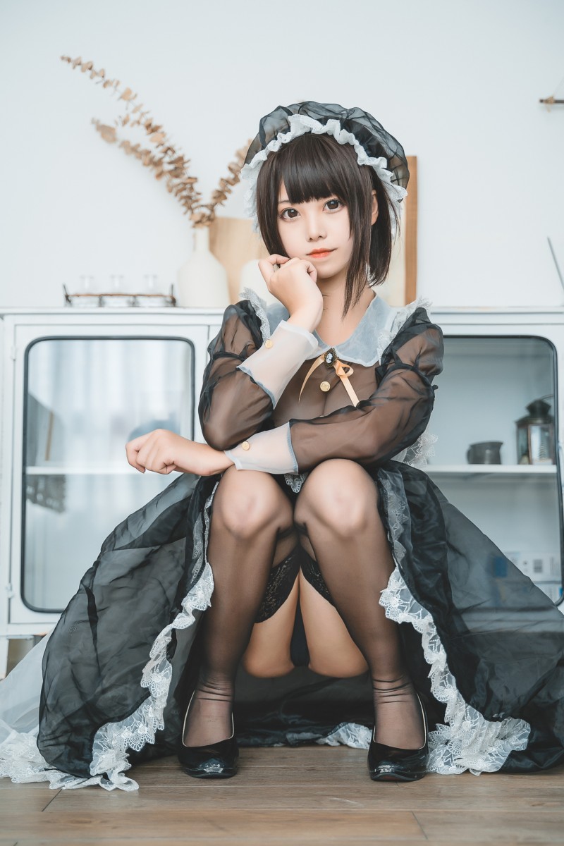 动漫博主@蜜汁猫裘 NO.085 黑丝透明女仆[30P-260MB] 网红&Coser 第3张
